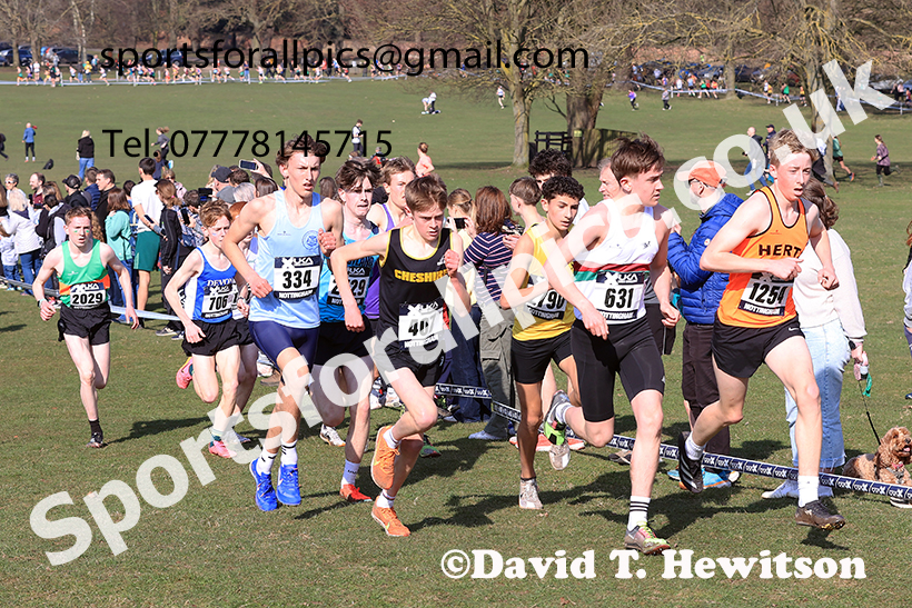 Boys under-15s 2025 UK CAU Inter Counties Cross Country Champs., Wollaton Park, Nottingham. Photo: David T. Hewitson/Sports for All Pics